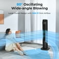 thumbnail image 4 of WAA 36-Inch Tower Fan with Remote, 3-Speed, Oscillating, Timer, LED Display, 4 of 6