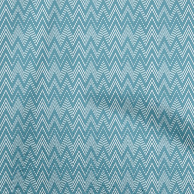 oneOone Rayon Teal Blue Fabric Chevron Sewing Craft Projects Fabric Prints By Yard 56 Inch Wide