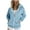 Light Blue, variant on LEAVINGSUO Fall Tops for Women,Fashion Women's Zipper V-Neck Pullover Tops Long Sleeve Hooded Blouse Sweatshirt