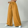 thumbnail image 2 of IDALL Wide Leg Pants Woman Lounge Pants Women Womens Casual Long Pant High Waist Loose Fit Casual Trousers Baggy Pants Womens Pants Yellow S, 2 of 8