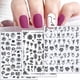 thumbnail image 4 of Flower Nail Stickers,Black Rose Nail Art Stickers Decals 3D Self-Adhesive Nail Art Supplies 8 Sheets Flower Abstract Face Unicorn Valentine Nail Art D, 4 of 4
