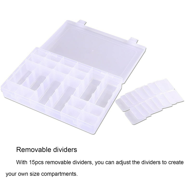 solacol Plastic Organizer Box with Dividers Plastic 24 Slots