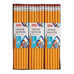 Office Depot® Brand Wood Pencils, #2 HB Medium Lead, Yellow, 12 Pencils Per Pack, Set Of 6 (Best Lead Pencil Brand)