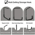 thumbnail image 3 of 6pcs Overhead Garage Storage Rack, tility Ladder Hangers, Ceiling Mounted Garage Hooks for Lumber Bike Tools(9.45 x 12.6 Inch)$$Tools & Hardware Other, 3 of 6
