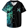 thumbnail image 2 of Camiseta de béisbol personalizada Excision Jersey azul/verde Galaxy, camiseta de béisbol Harajuku con botones finos, camiseta de béisbol para EDM, 2 of 4
