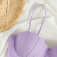 thumbnail image 7 of HCNTES Womens Halter Bikini Tops V Neck Swim Bathing Suit Sexy Backless Swimsuit Padded(Purple,S), 7 of 7