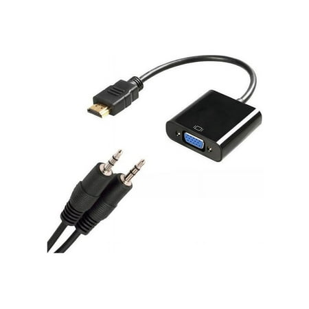 UPC: 0873791020225 | 4XEM 4XHDMIVGAAB HDMI to VGA Adapter With 3.5mm Audio Cable – Black