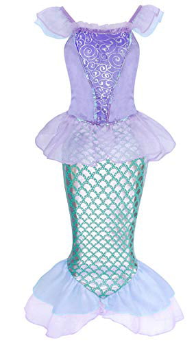 Baby Girls 1st Birthday Mermaid Romper Ruffle Tops Fish Scale Skirt Outfit Clothes 