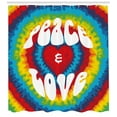 thumbnail image 3 of Ambesonne 70s Party Shower Curtain, Groovy Hippie Rainbow, 69"Wx75"L, Multicolor, 3 of 3