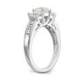 thumbnail image 6 of Solid 14K White Gold Three Stone Diamond Side-Stones with CZ Cubic Zirconia Center Stone Engagement Ring Size 5.5, 6 of 8