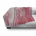 thumbnail image 3 of Pink and White Soft Flannel Fleece Blanket, Distressed Vintage Grunge Texture Image of Wood Planks Painted in Pink, Cozy Plush for Indoor and Outdoor Use, 70" x 90", Dark Coral Pink, by Ambesonne, 3 of 6