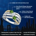 thumbnail image 2 of Gem Stone King 925 Silver and 10K Yellow Gold Green Tourmaline and Moissanite and Lab Grown Diamond Engagement Ring for Women | 0.88 Cttw | October Birthstone | Size 7, 2 of 6