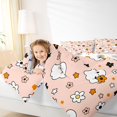 thumbnail image 4 of Homewish Coquette Cute Halloween Ghost 7 Pieces Full Size Bedding Sets,Daisy Bow Floral Print Full Size Bed in a Bag,Blush Pink White,Halloween Reversible, 4 of 8