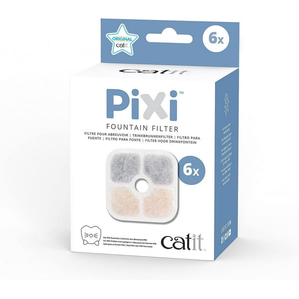 Filtro de Fuente de Agua Catit PIXI Triple Acción Paquete de 6 para Gatos