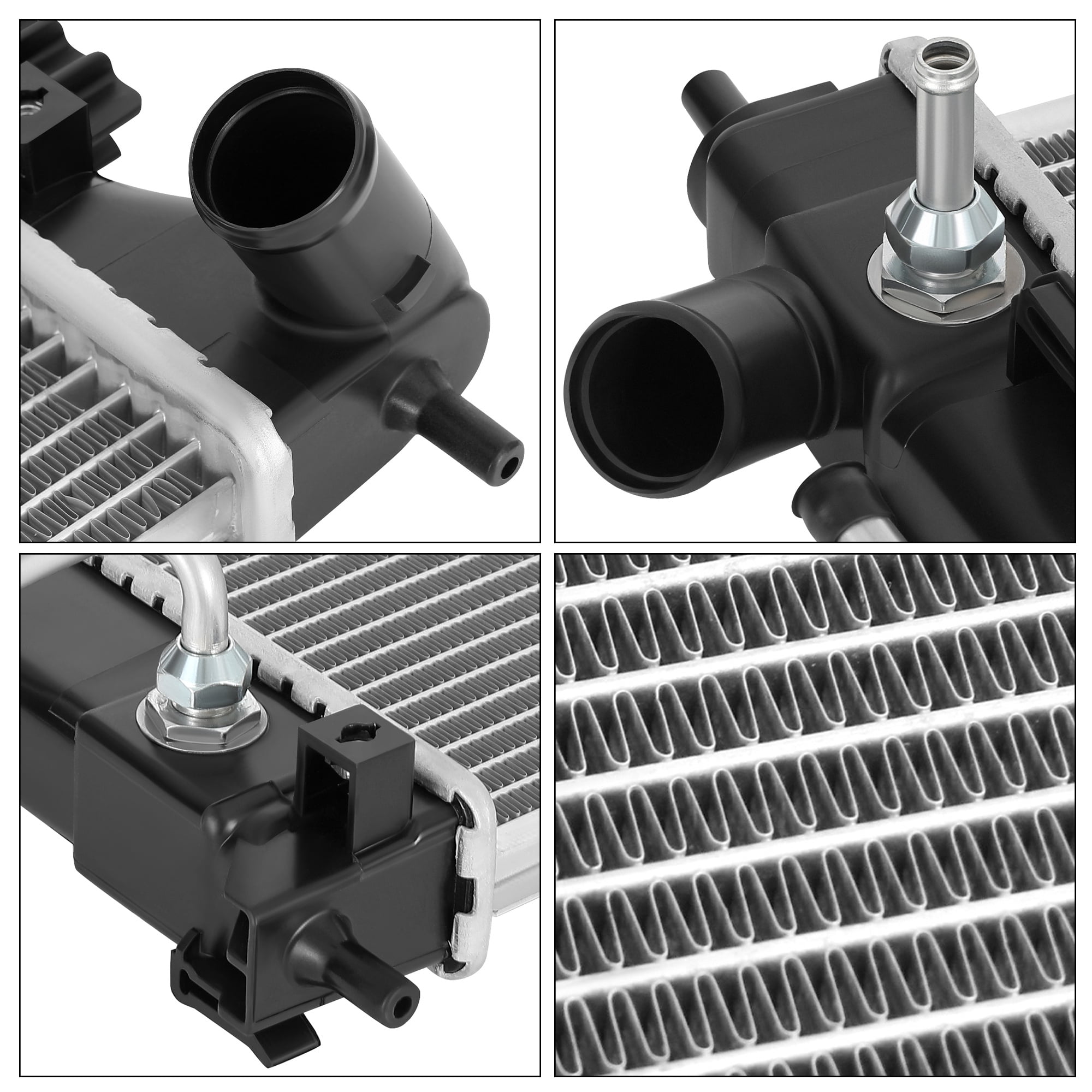 LEDKINGDOMUS Direct Fit Aluminum Radiator for 2011-2015 Hyundai Elantra L4 1.8L/2.0L & 2012-2013 Kia Soul L4 2.0L, OEM Replacement with Brass Cooler