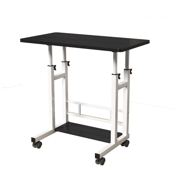 Garderth Mobile Standing Desk,Adjustable Height Computer Desk,Rolling Laptop Desk With Wheels,Portable Corner Stand Up Desk For Small Space Home Office Study Bedroom