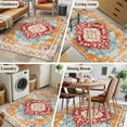 thumbnail image 5 of Vintage Ethnic Runner Rug 2.7x5 FT, Non Slip Entryway Carpet, Boho Tribes Modern Orange Middle Century Washable Soft Floor Carpet Entrance Mat Non-Shedding Throw Rug for Hallway Laundry Room Bedside, 5 of 9