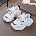 thumbnail image 6 of CAUYDY Toddler Boys Black Lace Up Sneakers Breathable Mesh Athletic Running Shoes Non Slip Lightweight Sport Shoes for Kids Outdoor Play(L101-White,8.5), 6 of 8