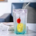 thumbnail image 5 of Fankiway Five-pointed Star Glass Color Gradient Cup Cold Drink Cup With Lid Coffee Cup Drinking Cup, 5 of 9