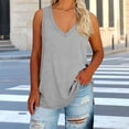 thumbnail image 2 of StSilkitty Loose Tank Tops for Womens Summer Plus Size V Neck Loose Tunic Blouses Summer Solid Color Sleeveless Shirts, 2 of 6