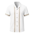 thumbnail image 3 of Guluxicc Men's Shirts Button Down Collared Short Sleeve Beach Vacation Tops for Everyday Wear Spring Summer Casual Outfits, 3 of 5