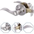 thumbnail image 2 of Door Levers Interior Keyed Difference Entry Front/Bedroom Wave Style Door Handles for Left and Right Opened Door with Lock and Keys Set in Satin Nickel, 2 of 6