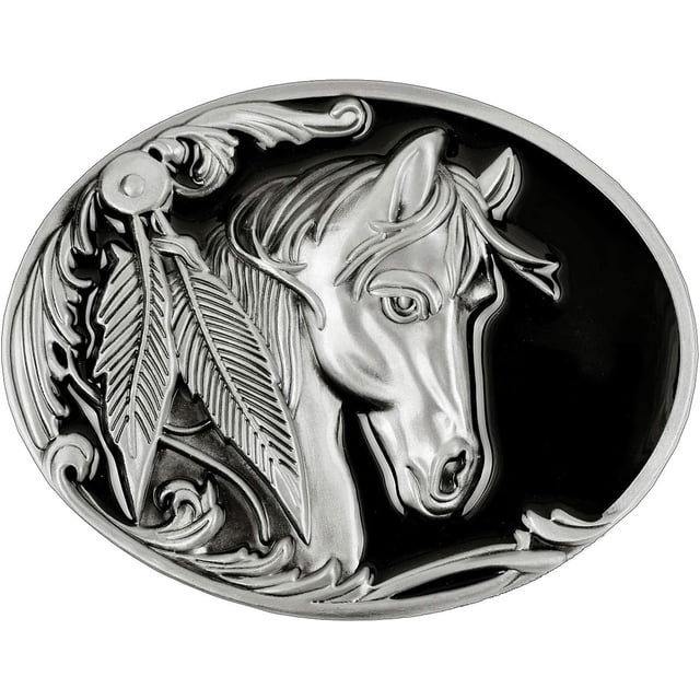 Moranse Religion Cross Cowboy Kneeling Prayer And Horse Design Belt Buckles