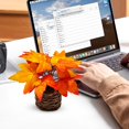 thumbnail image 5 of Fall Decorations For Office,Artificial Maple Leaf Bonsai Tree,With Woven Basket Base, Realistic Fall Centerpieces For Dining Table For Thanksgiving Holiday Home Shelf Office Decor, 5 of 6