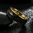 thumbnail image 2 of Tioneer Tungsten Carbide 14K Gold Plated Black Lightning Design Wedding Band Ring Mens Womens 8mm w/ Free Engraving, 2 of 7