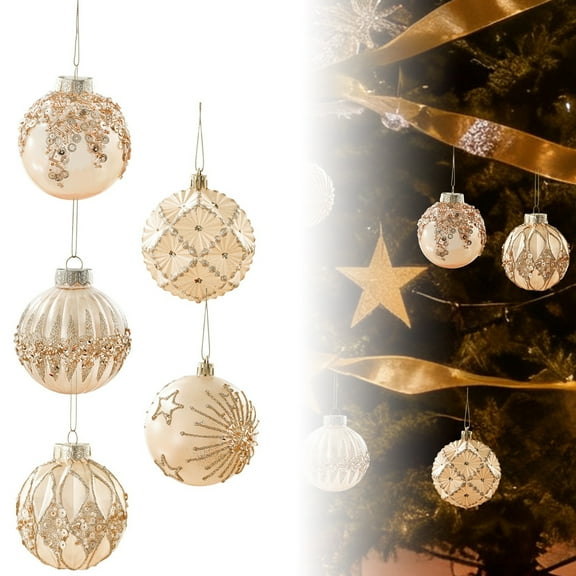 RBER 1PCS Multicolour Christmas Mini Balls Ornaments Imitation Pearl Pendants Miniature Xmas Tree Hanging Decorations DIY Craft Decor