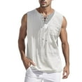thumbnail image 2 of HCNTES Mens Beach Tank Top Summer Quick Dry Sleeveless Tee Shirt Gym Workout Tanks(White,M), 2 of 4