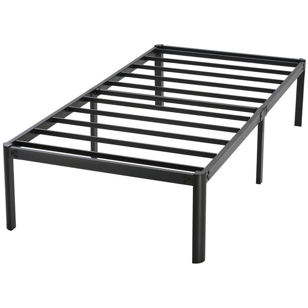 Tatago 16Inch (H) Heavy Duty Bed Frame with Curved Legs, Mattress