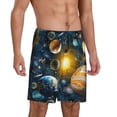 thumbnail image 2 of Bixox Men's Space Planet printed lightweight casual shorts, soft sleep shorts with pockets., 2 of 7