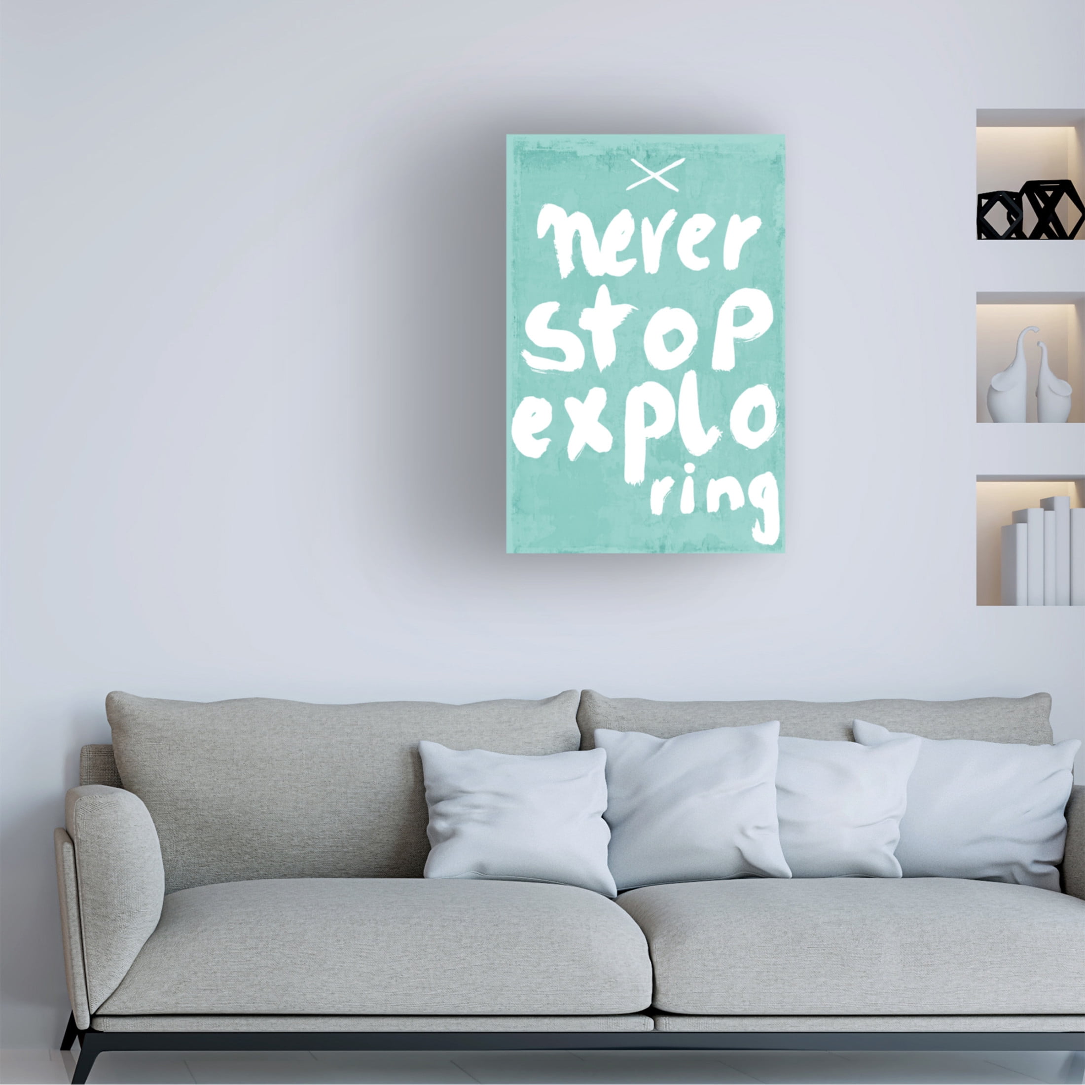 Canvas Wall Art - Treechild 'Never Stop Exploring' Wall Art for Living Room, Bedroom, or Office D?cor by Trademark Fine Art - 12 x 19 Inches