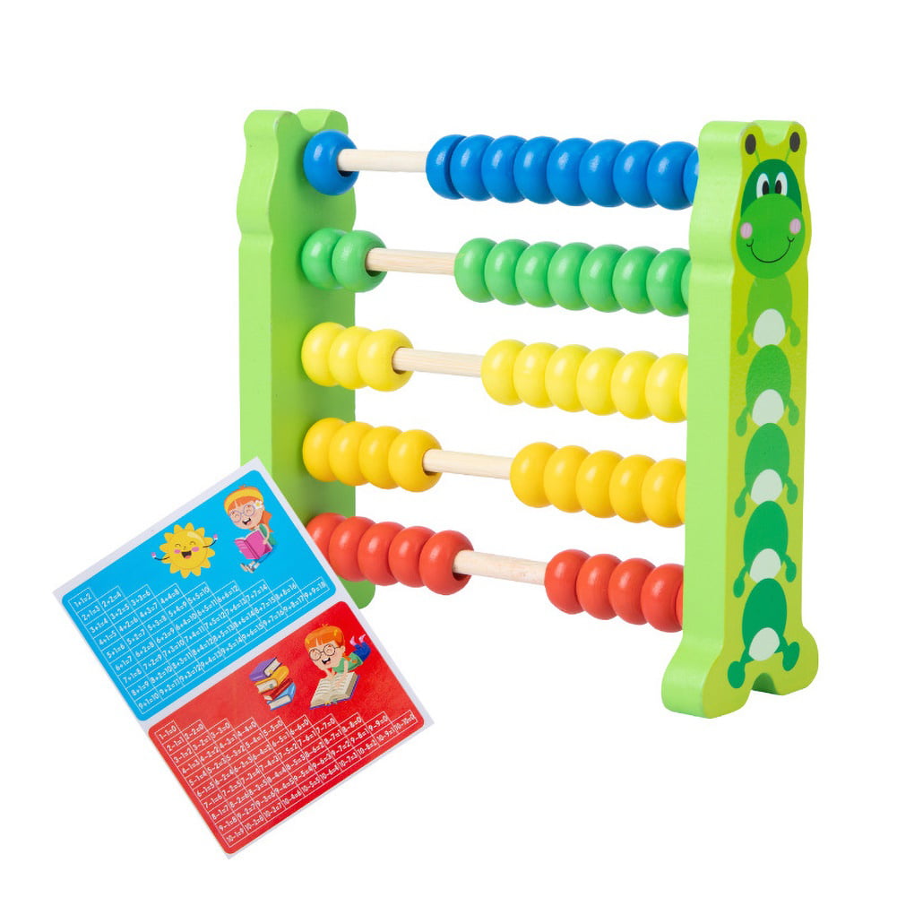 3 in 1 Frame Maths Toy for Kids Wooden Counting Bead Abacus Educational 