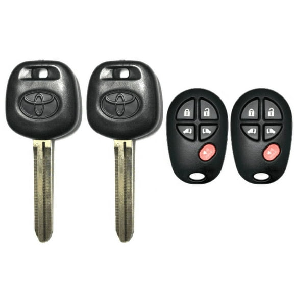 2 Toyota Sienna Transponder Chip Key 44D Dot 5Button Keyless Remote GQ43VT20T VLS