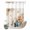 Orange Blue, variant on No Hook Shower Curtain, Retro Fall Wheat Shower Curtains for Bathroom with See Through Top Window, Thanksgiving Pumpkin Leaves Wood Grain Waterproof & Washable Bath Curtain Long 72"x78"