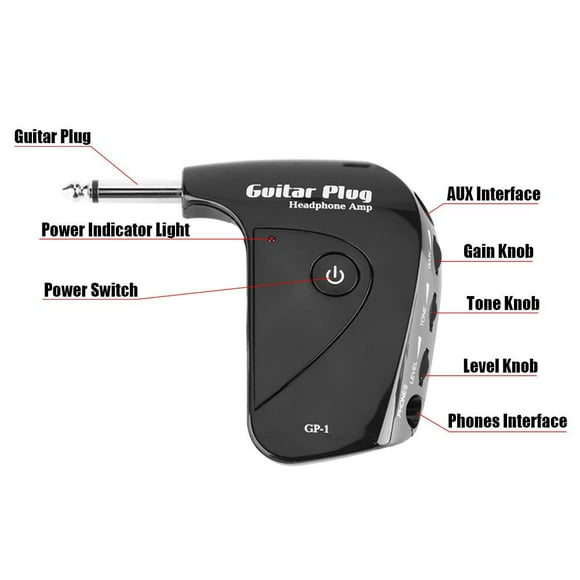 Fyydes Guitar Headphone Amp, Guitar Amp Plug Portable For Guitar