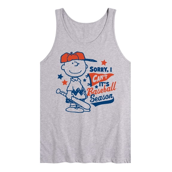 Peanuts - Sorry I Cant Baseball Season - Charlie Brown - Men's Jersey Tank
