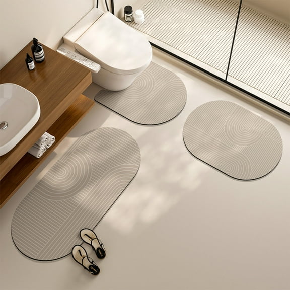 Suncoda Bathroom Rugs, Soft Memory Foam Bath Mat - Non Slip Absorbent Thick Bath Matt, Rubber Back Shower Rug, Toilet Mats Bath, Mats for Bathroom Floor Toilet, Door Mat Washable