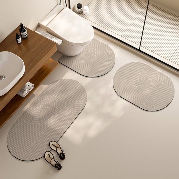 Juego de 3 alfombras de baño absorbentes y antideslizantes, 21 x 19, 23 x 15, 15 x 31, poliéster suave de secado rápido para mayor seguridad y comodidad, decoración moderna para baño,