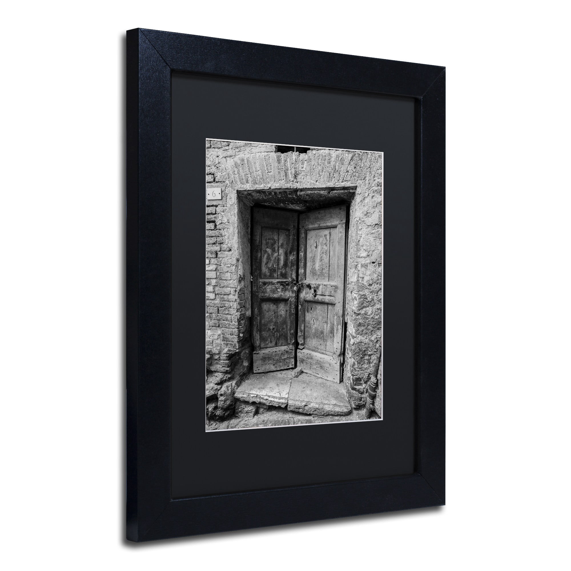 Trademark Fine Art "Siena Door" Canvas Art by Moises Levy Black Matte, Black Frame