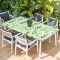 thumbnail image 2 of Green Leaves Table Cloths for 6 Foot Rectangle Tables, Summer Botanical Farmhouse Leaf Patio Waterproof Elastic Fitted Tablecloths, Washable Rectangular Table Cover for Camping, 2 of 8