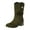 Green, variant on Women's Mid Calf Boots Almond Round Toe Low Heel Comfort Dress Slouchy Booties