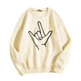 thumbnail image 1 of WEAIXIMIUNG Sweat-Shirt Couverture Twin Femme Saint-Valentin Décontracté Sweat-Shirt Imprimé Geste Col Rond Manches Longues à Capuche, 1 of 3