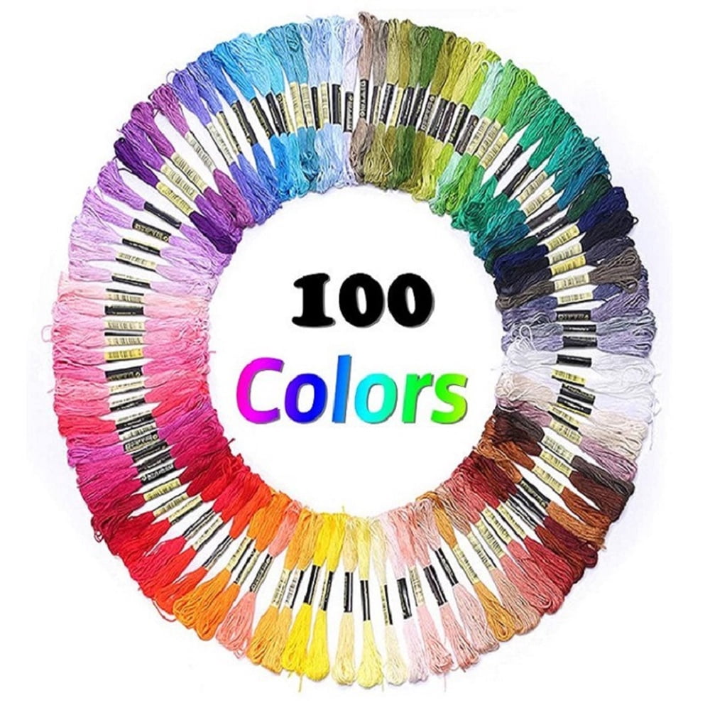 Dsseng 100-color cross-stitch set with bamboo stretch embroidery thread gold tail needle Skeins Cross Stitch