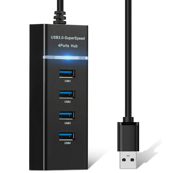 Hub USB 3.0 Sendowtek Negro SuperSpeed 5Gbps 4 Puertos para Multi Splitter Universal Compatible con