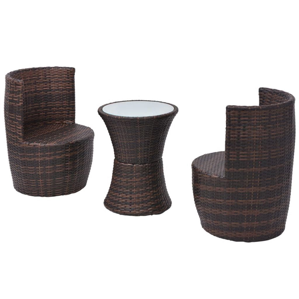 Lowestbest 3Pcs Garden Bistro Set, Space-Saving Design Outdoor Leisure Sofa Set Lowestbest 3Pcs Garden Bistro Set, Space-Saving Design Outdoor Leisure Sofa Set