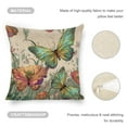 thumbnail image 4 of butterflies flowery field Linen toss pillowcase decoration pillowcase gifting preferred 18x18 inch cushion cover sofa pillowcase sofa bedroom living room car, 4 of 8