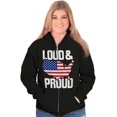 thumbnail image 3 of Loud Proud American State Flag Map Unisex Fleece Graphic Zip Up Hoodie Brisco Brands 4X, 3 of 6